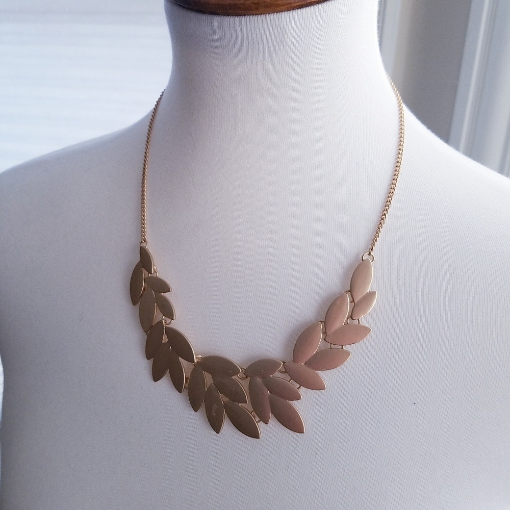 Matte Gold Leaf Necklace